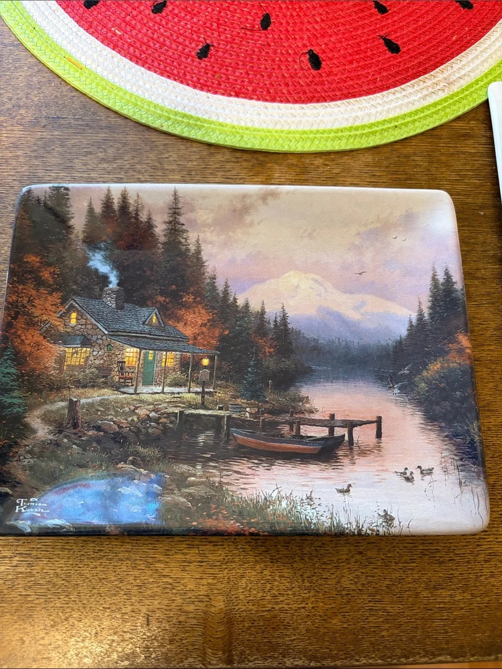 Thomas Kinkade Wall Plaques in Brown, Green, Red, Blue